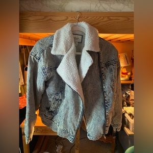 Forever 21 Sherpa Lined Denim Jacket